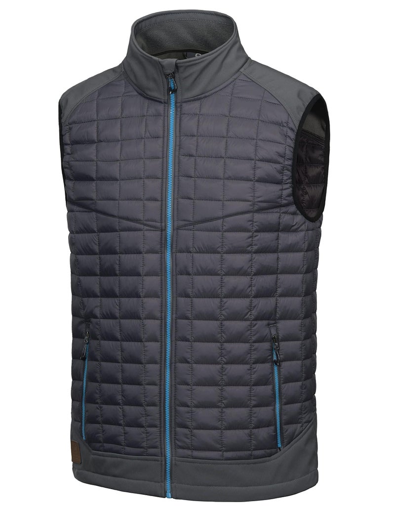 Little Donkey Andy Menâ€™s Lightweight Puffer Vest, Warm Outdoor Sleeveless Jacket for Hiking Travel Running Grey XXL - Image 1